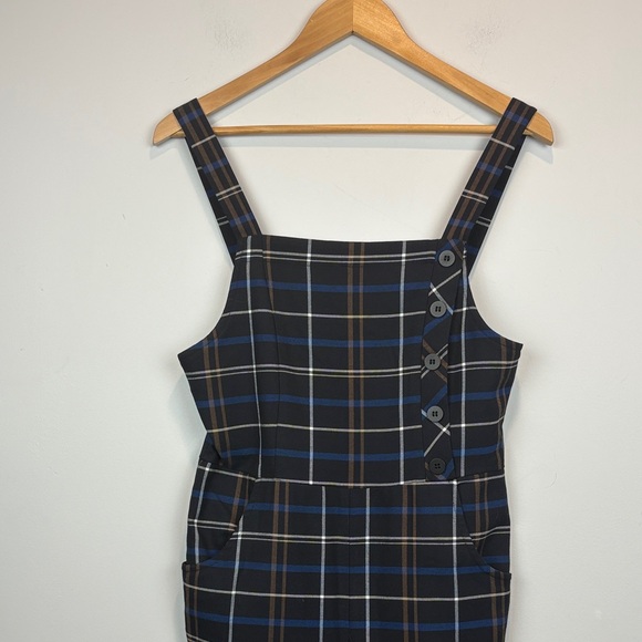 Zara Premium Plaid Pinafore Jumpsuit | Tailored Academic Chic - Picture 4 of 14